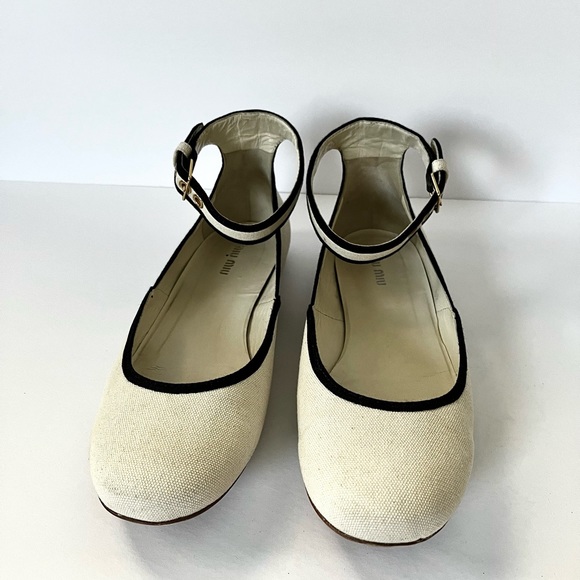 Miu Miu Ankle Buckle Strap Flats - Picture 2 of 9